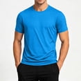 thumbnail image 2 of LIaqionyy Workout Shirt for Mens Casual Loose Short Sleeve Summer Solid Color Comfortable Lightweight Tops, 2 of 7