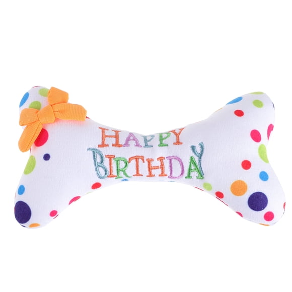 1Piece Plush Toy for Happy Birthday Puppy Multi-colored Bone-shaped 11.8X4.1X1.2In