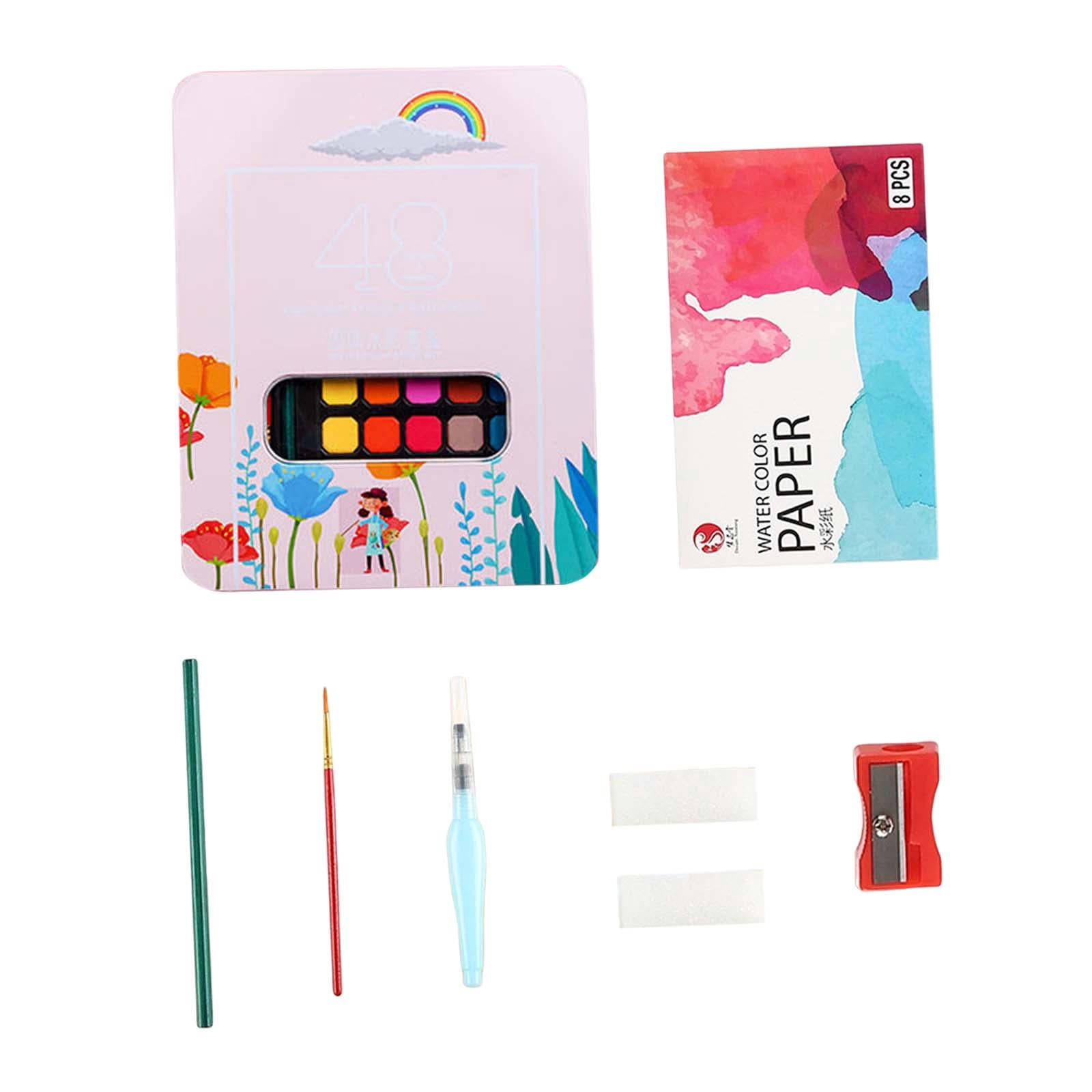Watercolor Paint Set Pigment Paint Professional Watercolor Paper Art Portable Water Colors for Kids Adults Students Painters Beginners pink