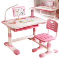 thumbnail image 2 of Floseru Kids Study Desk Chair Set, Height Adjustable Toddlers Writing Table with Tiltable Reading Stand, Living Room Bedroom Children Learning Table with Extra Large Drawer, 2 of 8