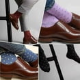 thumbnail image 2 of Men's Polka Dots Dress Crew Fashion Casual Socks, Coral/Navy Blue, 10-13 - 1 Pair, 2 of 7