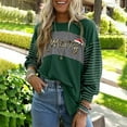thumbnail image 2 of Womens Slouch Christmas Pullover Vintage Holiday Striped Long Sleeve Casual Drop Shoulder Sweatshirt Xmas Outfits, 2 of 6