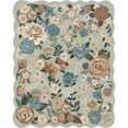 thumbnail image 4 of WIPONKEN 8x10 Floral Area Rugs Machine Washable Non-Slip Botanical Scalloped Rug for Living Room Bedroom, Modern Farmhouse Floor Mat with Vintage Flowers Pattern, Home Decor Indoor Low Pile Green, 4 of 9