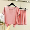 thumbnail image 3 of Conjunto de Pijama con volantes para mujer, de dos piezas ropa de dormir, ropa interior informal para el hogar, 2023, 3 of 4