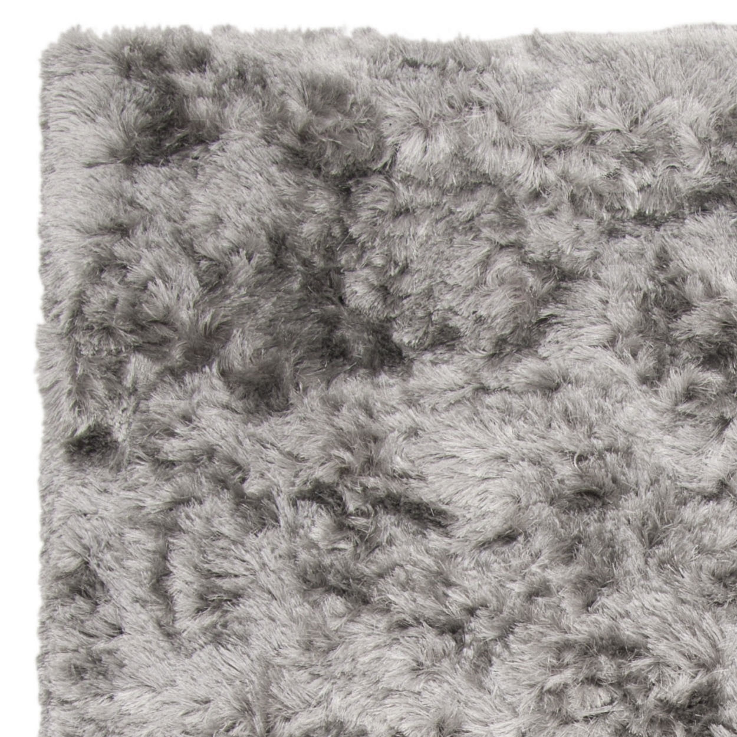 SAFAVIEH Ocean Trellis Solid Plush Polyester Shag Area Rug, Silver, 9' x 12'