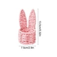 thumbnail image 3 of Hand Woven Rattan Bunny Ear Mini Basket for Easter Eggs Decor Small Desk Organizer Storage Box 1-Pack, 3 of 6