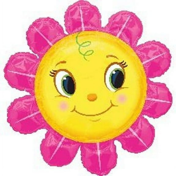 XL 29" Pink Daisy Smiling Flower Super Shape Mylar Foil Birthday Party Balloon