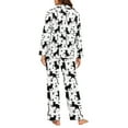 thumbnail image 4 of FOR U DESIGNS Black Cat Button Pajamas for Womens Button Down Pajama Sets 2 Piece Size XS Long Sleeve Pj Pants Set Sleepwear Long V-neck Tops Nightwear for Women, 4 of 7