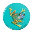 thumbnail image 1 of Big Tropical Rainbow Rainforest Tree Frog Pinback Button Pin, 1 of 5