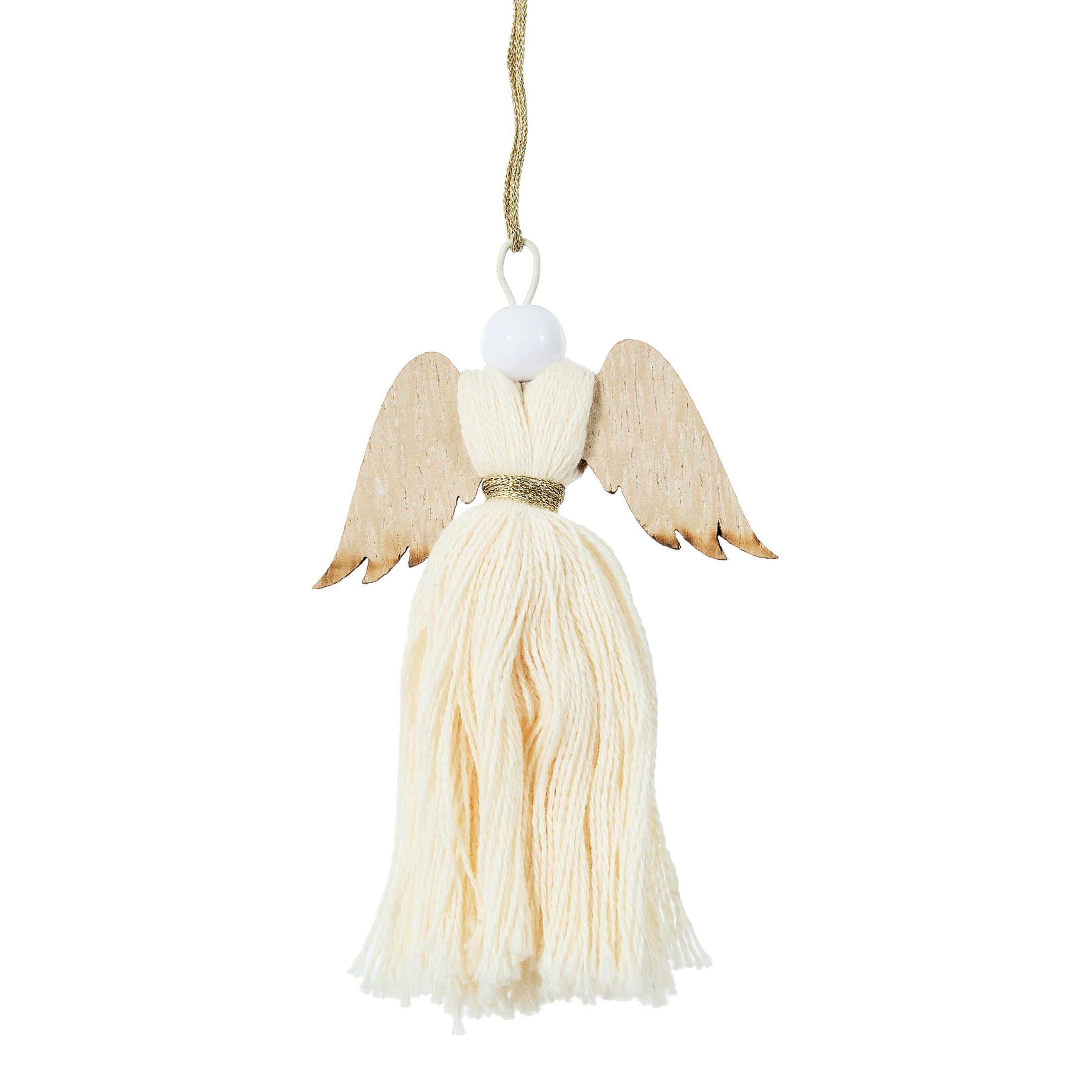 4-Count Cream Tassel Angel Mini Christmas Ornaments, 3.5", by Holiday Time