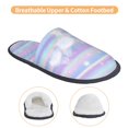 thumbnail image 3 of Fotbe Striped Gradient Pantuflas Peludas para Mujer con Estampado, Zapatillas de Peluche, Zapatos de Invierno para Casa, Uso Interior y Exterior-Medium, 3 of 8