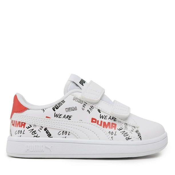 Tenis Puma Smash V2 Brand Love para Niños 389759-01 blanco 17