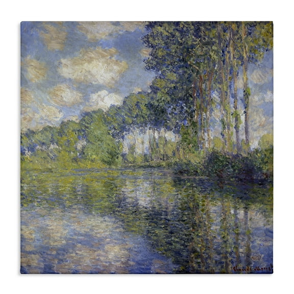 Stupell Industries Classic Monet Poplars on the Epte Landscape & Nature Painting Wrapped Canvas Art Print Wall Art, 17 x 17