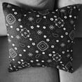thumbnail image 3 of Cotton Bandanna Print Floral Decorative Throw Pillow/Sham Cushion Cover Black, 3 of 3