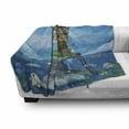 thumbnail image 3 of Cartoon Soft Flannel Fleece Throw Blanket, Fantasy Fisherman House Fairytale Underwater Life Fishes Coral Cloudy Sky, Cozy Plush for Indoor and Outdoor Use, 70" x 90", Blue Brown Green, by Ambesonne, 3 of 6