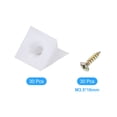 thumbnail image 3 of 30 Pcs Corner Braces, 14x15x10mm Right Angle Brackets with Screws, White, 3 of 6