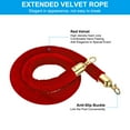 thumbnail image 3 of Unique Bargains 3 Feet Red Velvet Stanchion Rope, Crowd Control Barrier Rope with Snap Hook, Golden, 3 of 6