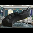 thumbnail image 3 of Plush Corduroy Curved Sectional Sofa with 8 Pillows|Modular Design for Multi-Space, 3 of 8