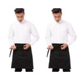 thumbnail image 1 of Servidor Apron Chef Works Half Bistro negro, paquete de 2, 1 of 3