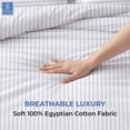 thumbnail image 3 of Kotton Culture 3 Pc California King Size Duvet Cover Set -100% Egyptian Cotton 600 TC Ultra Soft Premium Durable Comforter Cover Zipper Closure & Corner Ties (Striped White,104"x98"), 3 of 8