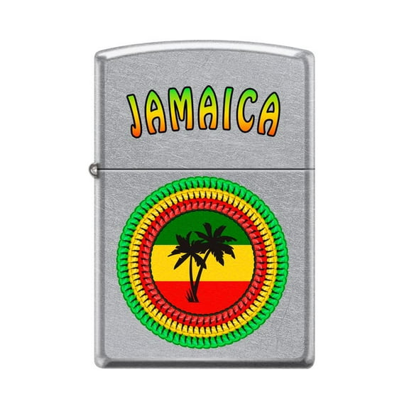 Zippo Lighter-Jamaica - Knitted Palms Street Chrome Windproof Lighter #Z5396