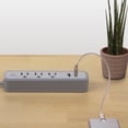 thumbnail image 5 of Globe Electric 1625 Watt Designer Series 6-ft 3-Outlet Gray USB Surge Protector Power Strip, 5 of 8
