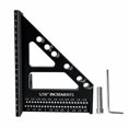 thumbnail image 1 of Aluminum Miter Triangle Ruler - 3D Multi-Angle Woodworking Square Protractor - Enhanced Hole Scriber - High Accuracy A, 1 of 5