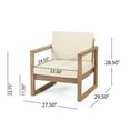 thumbnail image 4 of GDF Studio Petteti Outdoor Acacia Wood Club Chairs with Cushions, Set of 2, Brown and Beige, 4 of 8