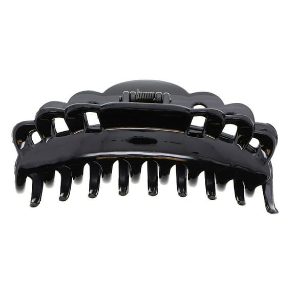 Motique Accessories 4-inch Scalloped Jaw Hair Clip with Holes-Black