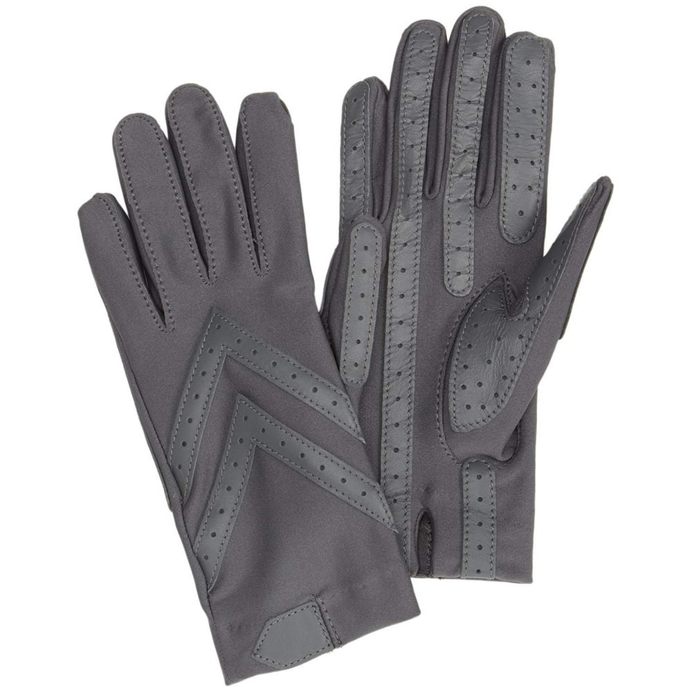 Isotoner Women's Unlined Touchscreen Leather Palm Driving Gloves, Large