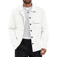 thumbnail image 2 of Wutalume Men's American Style Retro Leisure Knitting Flip Collar Jacket Coat, Trendy and Comfortable for Men, Designed for Casual Fashion, Outdoor Events and Daily Wear,White S, 2 of 5