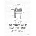 thumbnail image 3 of Lettered and Lined 12x14 Black Modern Framed Museum Art Print Titled - Correct Way to Hang Toilet Paper, 3 of 5