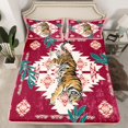 thumbnail image 2 of jejeloiu Pink Batik Aesthetic Bed Sheets,Southwestern Aztec Geometric King Sheets For Tiger Lover 4-Piece, 2 of 7