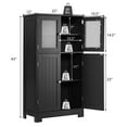 thumbnail image 3 of Costway Bathroom Floor Storage Cabinet Kitchen Cupboard w/Doors&Adjustable Shelf Black, 3 of 11