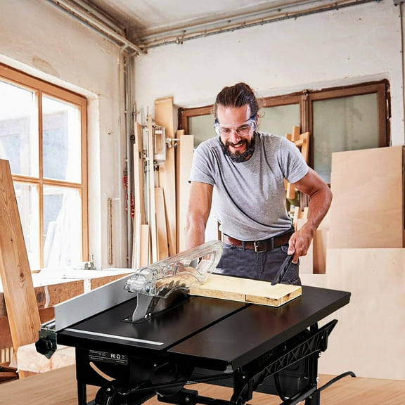 Trilenars 8-inch 24T Blade 6.7-Amp Copper Motor,Table Saw for Jobsite,Compact Portable Table Saw Kit with Sliding Miter Gauge DIY Woodworking and Furniture Making，Cutting Speed up to 3576RPM