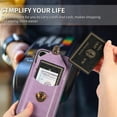 thumbnail image 2 of Crossbody Wallet Women Case for iPhone 12 Pro Max,[RFID Blocking] Credit Card Holder with Should Strap,Premium PU Leather Purse Metal Buckle Folio Flip Cover For iPhone 12 Pro Max, Purple, 2 of 8