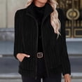 thumbnail image 2 of Zip Up Fleece Jacket Women Long Sleeve Fall Outfit Stand Collar Lightweight Office Casual Jackets with Pocket, 2 of 6