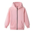 thumbnail image 2 of GigrtiJin Zip up Hoodie for Kids Fall Winter Long Sleeve Jackets Girls Loose Casual Outdoor Sweatshirt with Pockets 4T-13T, 2 of 5
