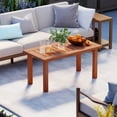 thumbnail image 2 of Costway 35.5" Wooden Coffee Table with Slatted Tabletop Rectangular Outside Table for Deck, 2 of 10
