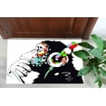 thumbnail image 5 of Painting Rug, Monkey Graffiti Rug, Pattern Rug, Music Graffiti Rug, Dj Monkey Rugs, Banksy Thinking Monkey Rug, Outdoor Rug, Man Cave Rug, 2.6'x6.5' - 80x200 cm, 5 of 8
