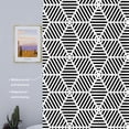thumbnail image 3 of Geometric Decor Shower Curtain, Blackstriped Rhombus Diamond Geometry Bathroom Decor Polyester Fiber Plastic Rings Quick-Drying Waterproof for Bathtubs/Bathroom 72"W x 96"L (Pack of 1), 3 of 6