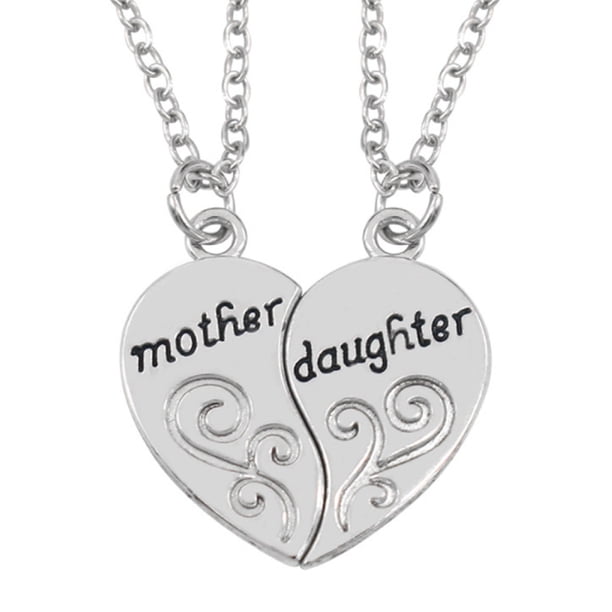 Xiao Hua Collar para madre e hija, 2 piezas, collar para mamá, collar con forma de corazón, regalo para mamá de su hija, regalo para hija de mamá, tipo amoroso
