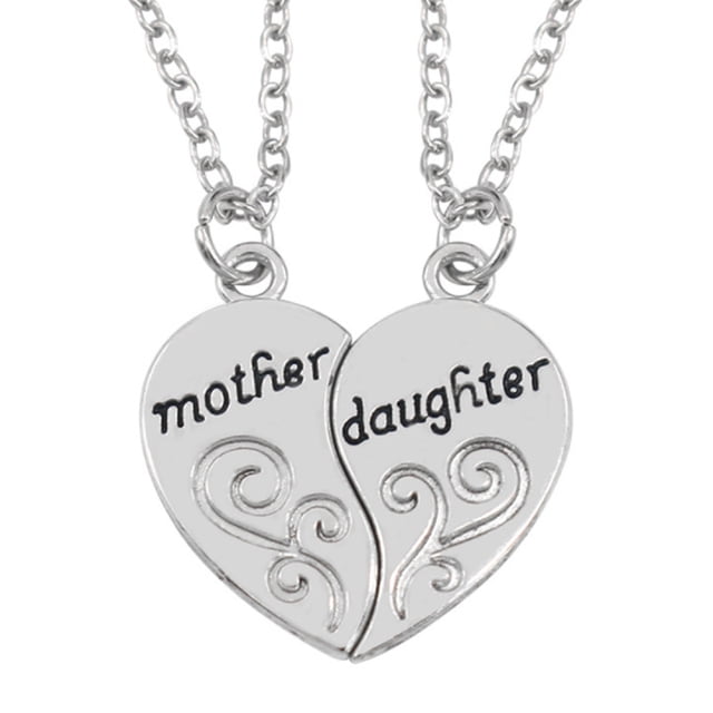 Xiao Hua Collar para madre e hija, 2 piezas, collar para mamá, collar con forma de corazón, regalo para mamá de su hija, regalo para hija de mamá, tipo amoroso