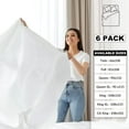 thumbnail image 6 of GOLD TEXTILES 6 Bulk Pack Queen Flat Sheet 90"X110" Bright White T 200 Percale Hotel Linen Extra Soft and Comfortable, 6 of 7