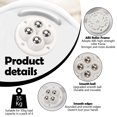 thumbnail image 3 of 8PCS White Self Adhesive Caster Wheels Mini Swivel Wheels Stainless Steel Paste Universal Wheel Heavy Duty 360 Degree Rotation Sticky Pulley for Storage Box Furniture Trash Can, 3 of 7