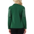 thumbnail image 3 of CAMISAS DE FRINGE PARA MUJER INSPIRADAS CHIC, DE MANGA LARGA, CON BOTONES, ESTILO COWGIRL OCCIDENTAL, VERDE OSCURO, TALLA M, 3 of 6