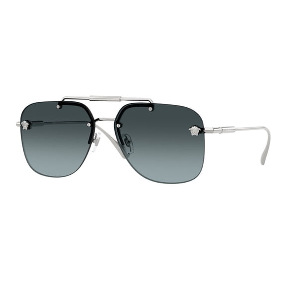 Versace VE2296 1000/V1 60mm Aviator Sunglasses Men's Silver