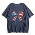 thumbnail image 4 of Sevevn Fashion Women's Independence Day Printed Casual Short Sleeved T-shirt Top Gift for Girls Navy M, 4 of 4