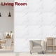 thumbnail image 5 of Uxcell 15Pcs Azulejos de Mármol Autoadhesivos, Paneles de Pared Impermeables para Salpicadero, Azulejos de Ducha Autoadhesivos de 12"x12" para Baño, Diseño Elegante en Blanco, 5 of 7