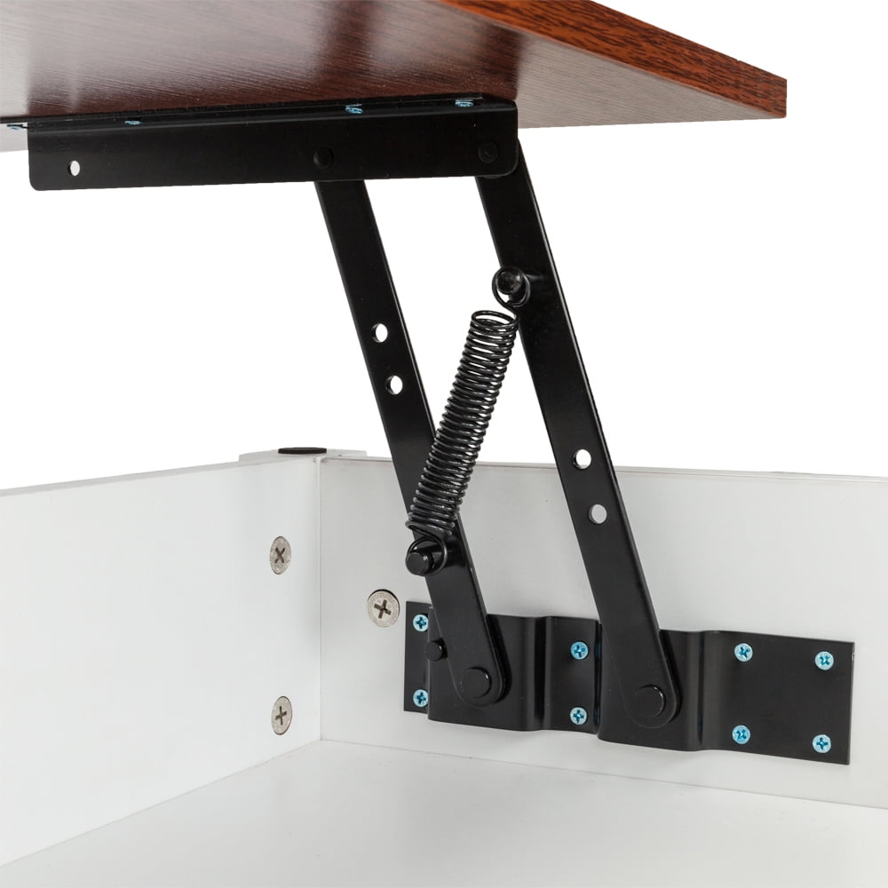 Kadyn Lift Top Coffee Table (with 3 Storage Rooms), Pop-up Coffee Table for Living Room, Central Coffee Table with Wooden Lifting Top, Ivory Kadyn Lift Top Coffee Table (with 3 Storage Rooms), Pop-up Coffee Table for Living Room, Central Coffee Table with Wooden Lifting Top, Ivory